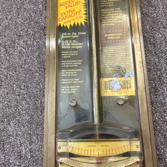 Vintage Craftsman no.44690 torque wrench USA made old new stock  - Yellow - Picture 4 of 5